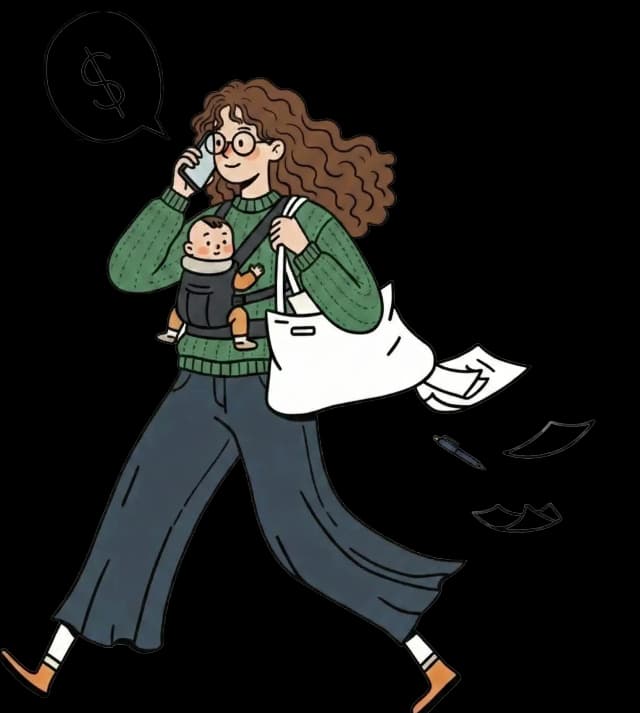 Busy entrepreneur hustling